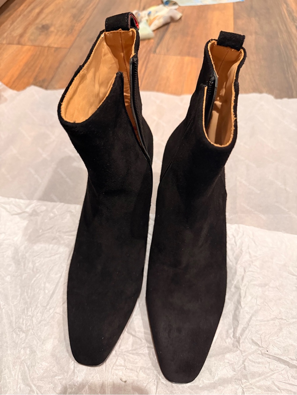 Women’s Black Suede Ankle Boots - Classic Zip Bootie